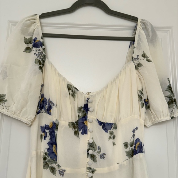 Reformation Charlee Floral Dress, Macadamia, 10 - Picture 5 of 9
